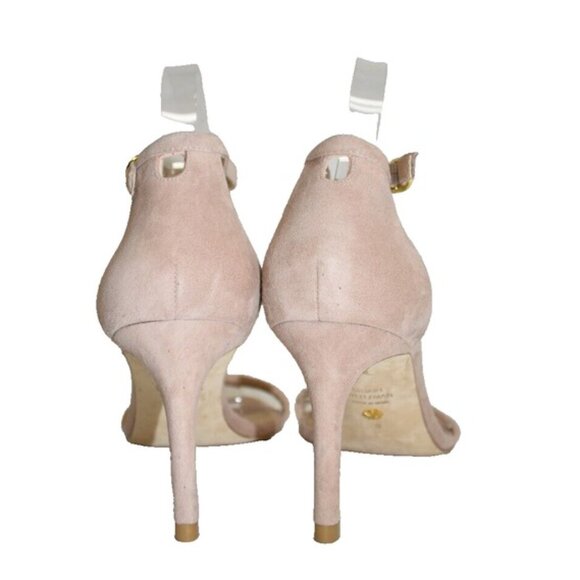 $475 STUART WEITZMAN NUNAKED STRAP SANDAL SUEDE DOLCE TAUPE NUDIST 8 (4) (DB12) - Picture 4 of 6